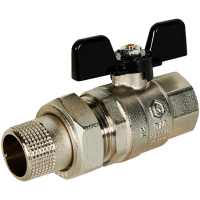 SVB-0007-200020 STOUT Кран шаровой полнопроходной с американкой, ВР/НР, ручка бабочка 3/4"