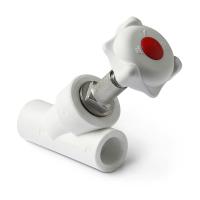 Вентиль косой Белый DN 20 PRO AQUA ПП-Р PA42008 