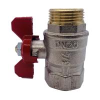 Кран шаровый  ручка Бабочка  3/4" внутренняя - наружная  резьба  TIEMME