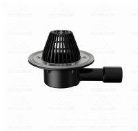 Воронка кровельная VB 510.0 Y горизонтальный выпуск DN40/50 с фланцем, выпуклый листвоуловитель