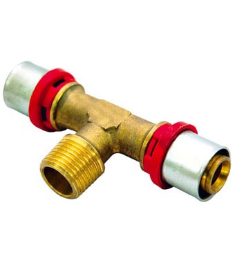 Тройник 40 х 1.1/4" пресс TIEMME Наружная резьба Металлопластик 1650209