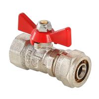 Кран шаровый под обжим, рукоятка бабочка 16х1/2 вн.  VALTEC  VT.342.N.1604