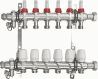 Коллекторный блок с регулировочными клапанами и расходомерами 1"х6 вых. 3/4" Нар.р. TeRma (TRm)