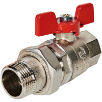 SVB-1007-200025 STOUT Кран шаровой полнопроходной с американкой, ВР/НР, ручка бабочка 1 (EPDM)"