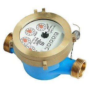 Счетчик воды ВКМ-20 mini S для ХВС L=130 мм МОКРОХОДНЫЙ одноструйный со сгонами крыльчатый IP68 