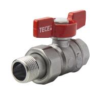 TECE Кран со сгоном полнопроходной 1/2" внут-нар резьба, ручка - бабочка красный 13300021