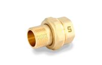 Американка угловая ПЛОСКАЯ ПРОКЛАДКА 1/2" внутр-нар резьба Желтая латунная 652G2000 UNI-FITT