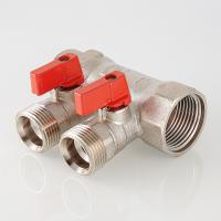 Коллектор с Отсекающими кранами 1"х2 вых. Евроконус 3/4" нар.                       VTc.580.NE.0602