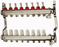 Коллекторный блок с регулировочными клапанами и расходомерами 1"х8 вых. 3/4" Нар.р. TeRma (TRm)