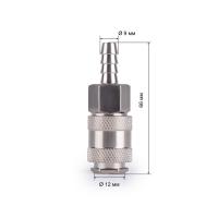 Соединитель рапид, штуцер (елочка) 9 мм, внутренняя  резьба 1/4", FOXWELD