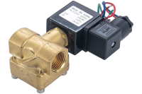 Клапан электромагнитный латунный, обратного действия, нормально открытый, DN20 (3/4"), PN16, 24AC