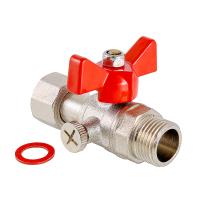 Кран шаровой VALTEC для подключения  манометра, 1/2"нар -1/2"вн. VALTEC VT.806.N.0404