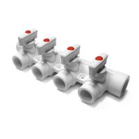 Коллектор 25*20-2 выхода PP-R Белый PA6710208P полипропиленовый (фитинг) PRO AQUA