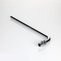 Угловой аксиальный фитинг с хромированной латунной трубкой с плавным поворотом короткий 16(2,2)х15 L