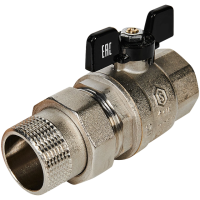 SVB-0007-200032 STOUT Кран шаровой полнопроходной с американкой, ВР/НР, ручка бабочка 1 1/4"