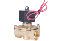 Клапан электромагнитный латунный, прямого действия, нормально открытый, DN20 (3/4"), PN10, 12DC