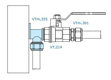 Водорозетка обжимная 16х1/2" наружная резьба                                 VALTEC VTm.355.N.001604