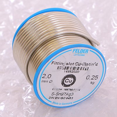 Припой мягкий медный 4, 2 мм 250 гр на шпуле Cu-Rotin*4  