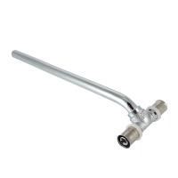 Тройник радиаторный пресс с латунной хром. трубкой 15 мм, 20х15х20 (700 мм. длинный)                