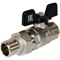 SVB-0007-200015 STOUT Кран шаровой полнопроходной с американкой, ВР/НР, ручка бабочка 1/2"