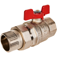 SVB-1007-200032 STOUT Кран шаровой полнопроходной с американкой, ВР/НР, ручка бабочка 1 1/4 (EPDM)"