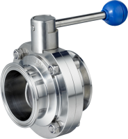 Затвор дисковый Clamp DIN нержавеющий, AISI304 DN65 (2,1/2"), (CF8), PN8