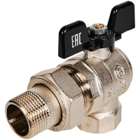 SVB-0008-200020 STOUT Кран шаровой полнопроходной угловой с американкой, ВР/НР, ручка бабочка 3/4"