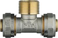 Фитинг обжимной для металлопластиковой трубы Тройник   20 x 3/4" x 20 Наружная резьба