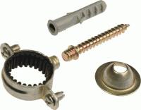 Кронштейн-хомут 20ммTeRma без резин.уплотн. с шурупом,дюбелем,дек.чашкой 