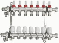 Коллекторный блок с регулировочными клапанами и расходомерами 1"х7 вых. 3/4" Нар.р. TeRma (TRm)