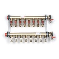 Коллекторная группа 1.1/2"х 3/4"на 2 контура IVKК REHAU лат. с кран. и вентилями тонкой регулиров.