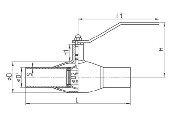 28220015 Кран шаровый TEMPER приварной DN 15 PN 40 стандартный проход, строит. длина 200 мм, ст20