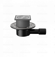 Трап регулируемый T 510.0 SOsP 122x122 горизонтальный выпуск DN40/50 без гидрозатвора, решетка нерж.