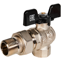 SVB-0008-200015 STOUT Кран шаровой полнопроходной угловой с американкой, ВР/НР, ручка бабочка 1/2"