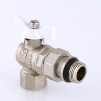 Кран шаровый BASE угловой с полусгоном 1/2" вн.-нар. белая рук. с доп. упл. VALTEC VT.228.NRW.04