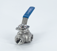 Кран шаровой 3-ходовой L-образный 3/4" DN 20 AISI 304 нержавеющей стали