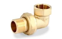 Американка угловая ПЛОСКАЯ ПРОКЛАДКА 1" внутр-нар резьба Желтая латунная 652G4000 UNI-FITT