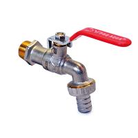 Кран угловой со штуцером для шланга, ручка-РЫЧАГ, Н 1/2                                     PRO AQUA