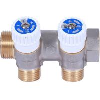 Регулировочный   коллектор на 2 вых 3/4" х 1/2" плоское уплотнение STOUT никель  SMB 6852 341202