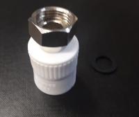 Муфта с накидной гайкой PPRC D25 х3/4  белая РОССИЯ КРОСС полипропилен 60122 