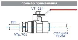 Соединитель PPR с переходом на НАР. Р. VALTEC полипропиленовый VTp.701 Соединитель PPR с переходом на НАР. Р. VALTEC полипропиленовый VTp.701