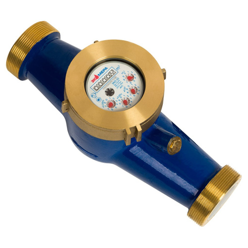 Счетчик воды ЭКОМЕРА ЭКО Ду50 L300 ХВС антимагнитный, резьбовой. Сгоны в комплекте. Корпус СТАЛЬ