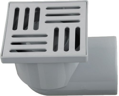 Трап горизонтальный 150х150, Д110 серый