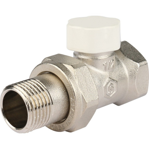 Клапан запорно-балансировочный прямой 1/2" со сгоном. Резьба внут - нар  SVL 1176 000015 STOUT