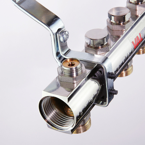 Коллекторная группа в сборе, 1"х4 вых. Евроконус 3/4" VALTEC VTc.594.EMNX.0604