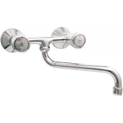 306 TRIGO CER  Смеситель для мойки, настенный, излив 125 мм. с керамической кран-буксой MOFEM