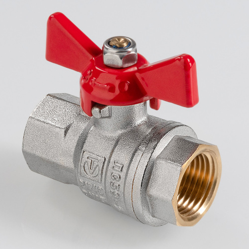 Кран шаровый ГОСТ Р 59553-2021, Бабочка рукоятка 1/2" вн.-вн. VALTEC  VT.417.N.04