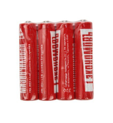 Батарейки солевые, пальчиковые (АА) R6 , 4 в пленке , ЭКОНОМОВЪ