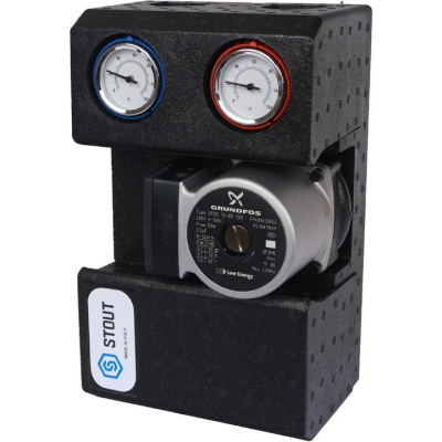 Насосная группа с прямым контуром 3/4" с насоса Grundfos UPSO 15-65 в изоляции SDG-0001-002002 STOUT