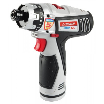 Шуруповерт аккумуляторный Li-ion 12 В, крутящий момент 32/16 Hm , 17 уровней +1 , ЗУБР